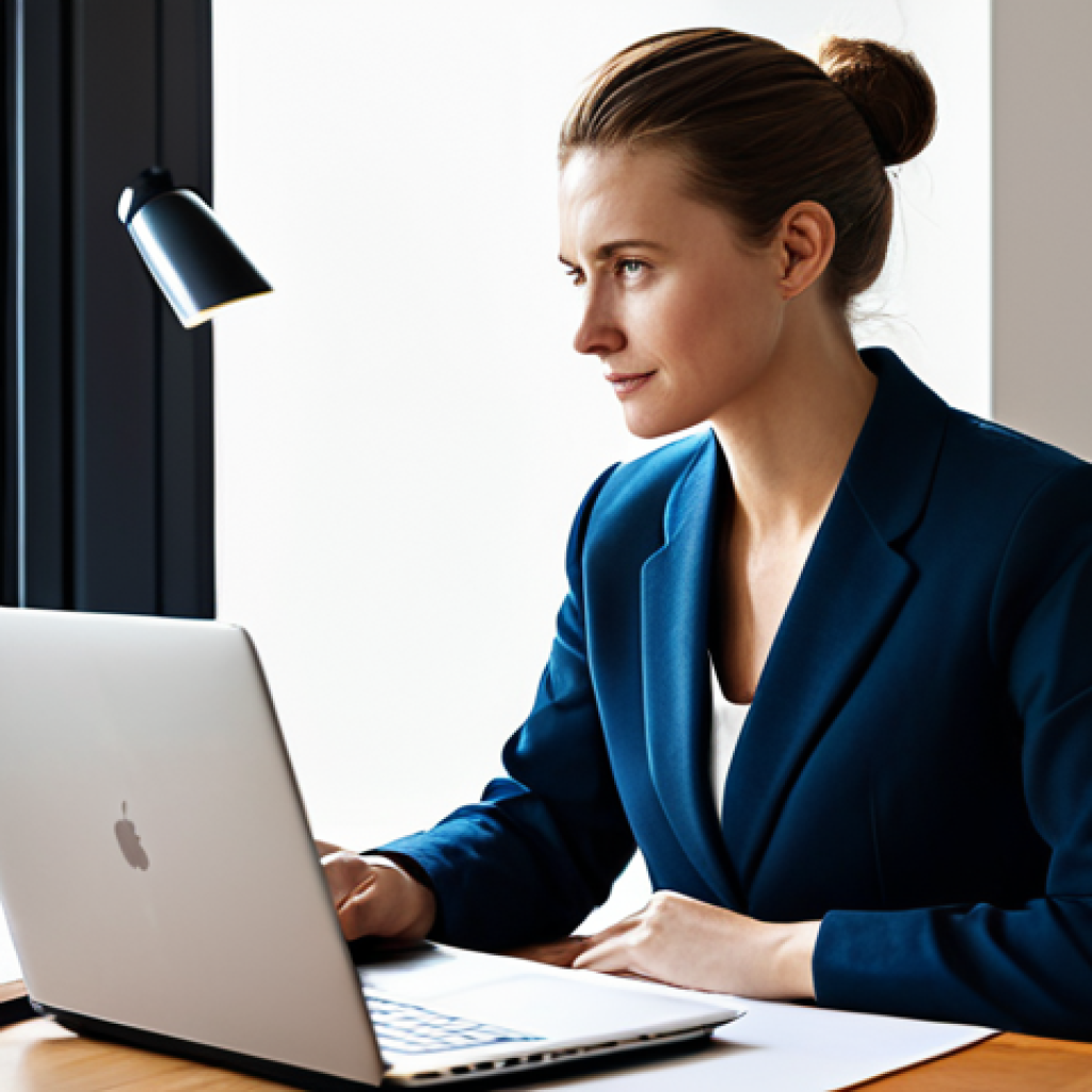A professional individual, fully clothed in a modest business casual outfit, sitting calmly at a clean, modern desk in a sunlit home office. They are looking thoughtfully towards a window, a closed laptop and a notebook neatly placed to the side, symbolizing a moment of intentional digital pause. The setting emphasizes tranquility and focus. perfect anatomy, correct proportions, natural pose, well-formed hands, proper finger count, natural body proportions, safe for work, appropriate content, fully clothed, professional, modest, family-friendly, high quality professional photography.