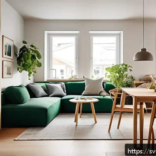 Home 31 의식적 기술 사용을 위한 체크리스트 - A cozy modern Swedish living room scene showing a family in a technology-free zone: a minimalist kit...